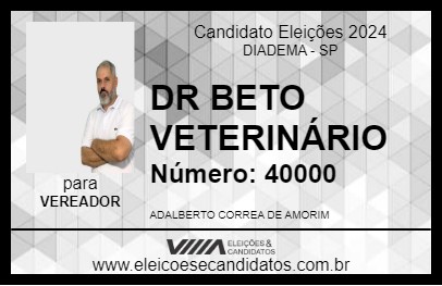 Candidato DR BETO VETERINÁRIO 2024 - DIADEMA - Eleições