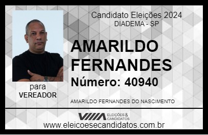 Candidato AMARILDO FERNANDES 2024 - DIADEMA - Eleições