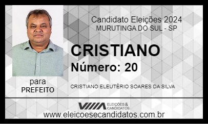 Candidato CRISTIANO 2024 - MURUTINGA DO SUL - Eleições