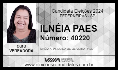 Candidato ILNÉIA PAES 2024 - PEDERNEIRAS - Eleições