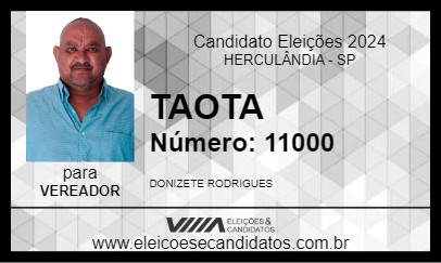 Candidato TAOTA 2024 - HERCULÂNDIA - Eleições