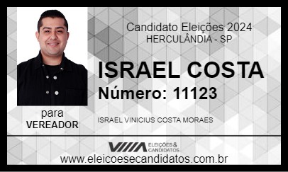 Candidato ISRAEL COSTA 2024 - HERCULÂNDIA - Eleições