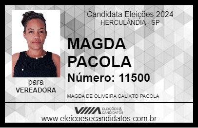 Candidato MAGDA PACOLA 2024 - HERCULÂNDIA - Eleições