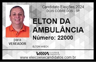 Candidato ELTON DA AMBULÂNCIA 2024 - DOIS CÓRREGOS - Eleições