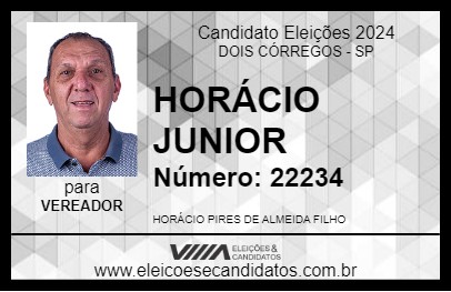 Candidato HORÁCIO JUNIOR 2024 - DOIS CÓRREGOS - Eleições