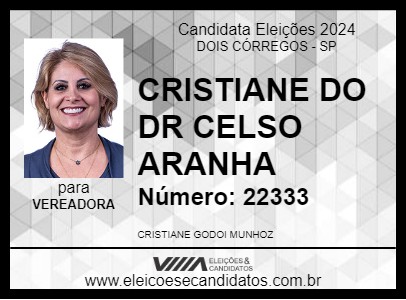 Candidato CRISTIANE DO DR CELSO ARANHA 2024 - DOIS CÓRREGOS - Eleições