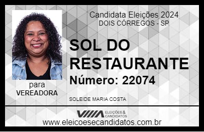 Candidato SOL DO RESTAURANTE 2024 - DOIS CÓRREGOS - Eleições