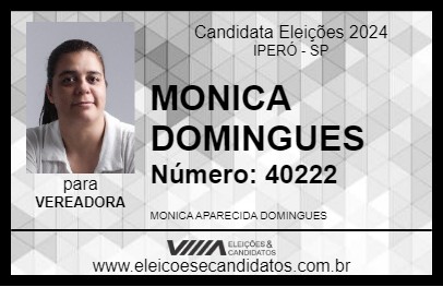 Candidato MONICA DOMINGUES 2024 - IPERÓ - Eleições