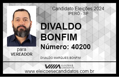 Candidato DIVALDO BOMFIM 2024 - IPERÓ - Eleições