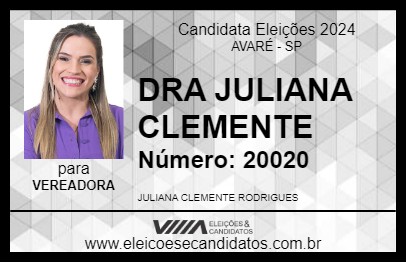 Candidato DRA JULIANA CLEMENTE 2024 - AVARÉ - Eleições