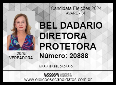 Candidato BEL DADARIO DIRETORA PROTETORA 2024 - AVARÉ - Eleições