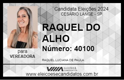 Candidato RAQUEL DO ALHO 2024 - CESÁRIO LANGE - Eleições