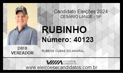 Candidato RUBINHO 2024 - CESÁRIO LANGE - Eleições