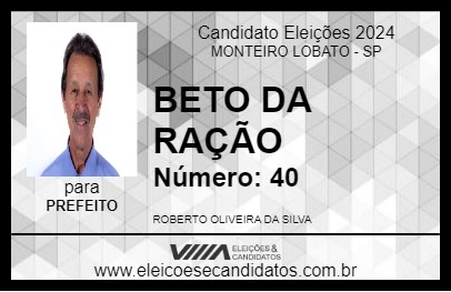 Candidato BETO DA RAÇÃO 2024 - MONTEIRO LOBATO - Eleições