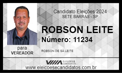 Candidato ROBSON LEITE 2024 - SETE BARRAS - Eleições