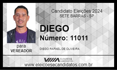 Candidato DIEGO DO GÁS 2024 - SETE BARRAS - Eleições