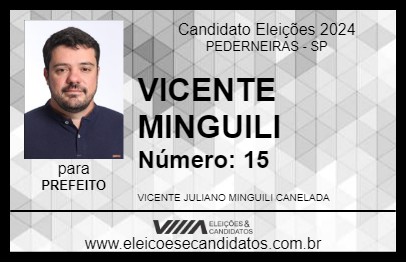 Candidato VICENTE MINGUILI 2024 - PEDERNEIRAS - Eleições