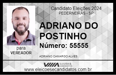 Candidato ADRIANO DO POSTINHO 2024 - PEDERNEIRAS - Eleições