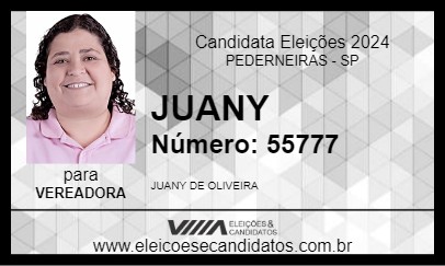 Candidato JUANY 2024 - PEDERNEIRAS - Eleições