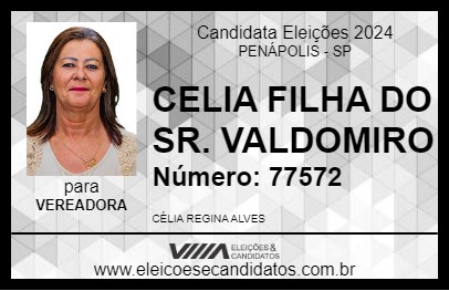 Candidato CELIA FILHA DO SR. VALDOMIRO  2024 - PENÁPOLIS - Eleições