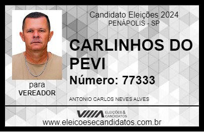 Candidato CARLINHOS DO PEVI 2024 - PENÁPOLIS - Eleições