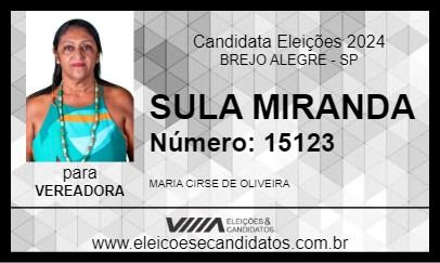 Candidato SULA MIRANDA 2024 - BREJO ALEGRE - Eleições