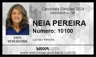 Candidato NEIA PEREIRA 2024 - ANDRADINA - Eleições