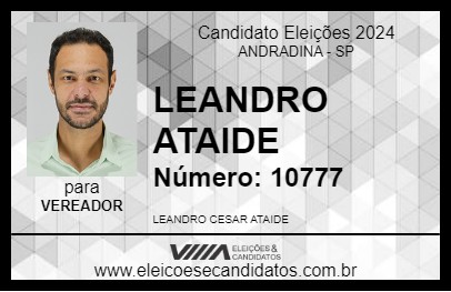 Candidato LEANDRO ATAIDE 2024 - ANDRADINA - Eleições