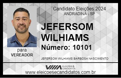 Candidato JEFERSOM WILHIAMS 2024 - ANDRADINA - Eleições