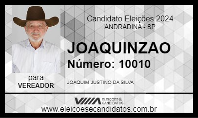 Candidato JOAQUINZAO 2024 - ANDRADINA - Eleições