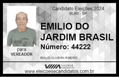 Candidato EMILIO DO JARDIM BRASIL 2024 - BURI - Eleições