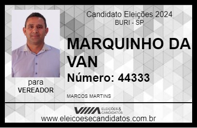 Candidato MARQUINHO DA VAN 2024 - BURI - Eleições