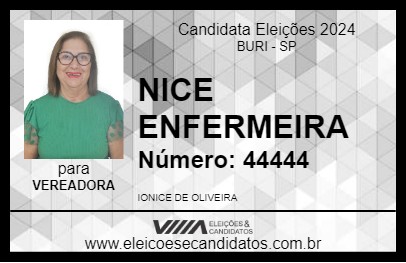 Candidato NICE ENFERMEIRA 2024 - BURI - Eleições