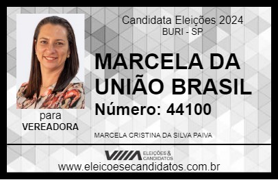 Candidato MARCELA DA UNIÃO BRASIL 2024 - BURI - Eleições