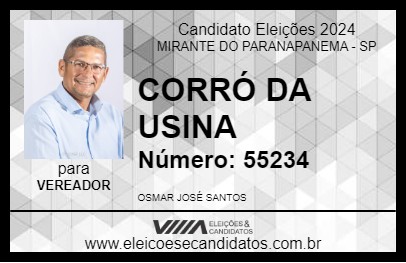 Candidato CORRÓ DA USINA 2024 - MIRANTE DO PARANAPANEMA - Eleições