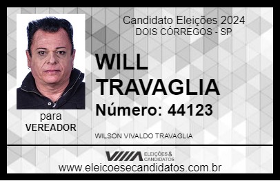 Candidato WILL TRAVAGLIA 2024 - DOIS CÓRREGOS - Eleições