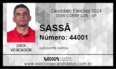 Candidato SASSÂ 2024 - DOIS CÓRREGOS - Eleições