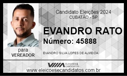 Candidato EVANDRO RATO 2024 - CUBATÃO - Eleições