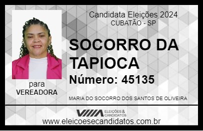 Candidato SOCORRO DA TAPIOCA 2024 - CUBATÃO - Eleições