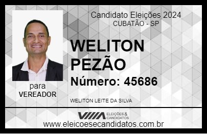 Candidato WELITON PEZÃO 2024 - CUBATÃO - Eleições