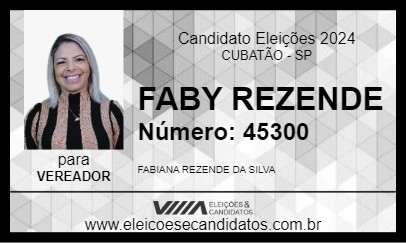 Candidato FABY REZENDE 2024 - CUBATÃO - Eleições