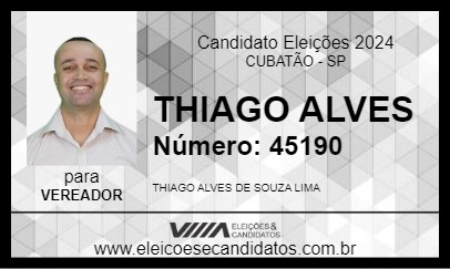 Candidato THIAGO ALVES 2024 - CUBATÃO - Eleições