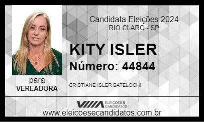 Candidato KITY ISLER 2024 - RIO CLARO - Eleições