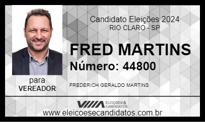 Candidato FRED MARTINS 2024 - RIO CLARO - Eleições