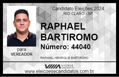 Candidato RAPHAEL BARTIROMO 2024 - RIO CLARO - Eleições