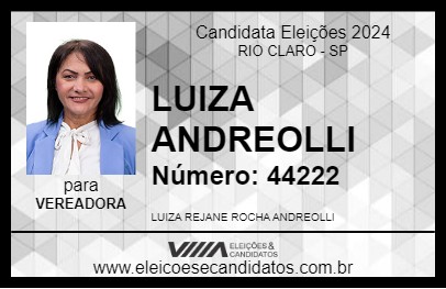 Candidato LUIZA ANDREOLLI 2024 - RIO CLARO - Eleições