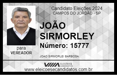 Candidato JOÃO SIRMORLEY 2024 - CAMPOS DO JORDÃO - Eleições