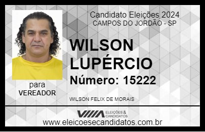 Candidato WILSON LUPÉRCIO 2024 - CAMPOS DO JORDÃO - Eleições