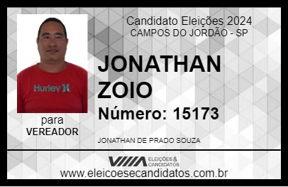 Candidato JONATHAN ZOIO 2024 - CAMPOS DO JORDÃO - Eleições