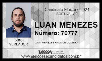 Candidato LUAN MENEZES 2024 - BOITUVA - Eleições